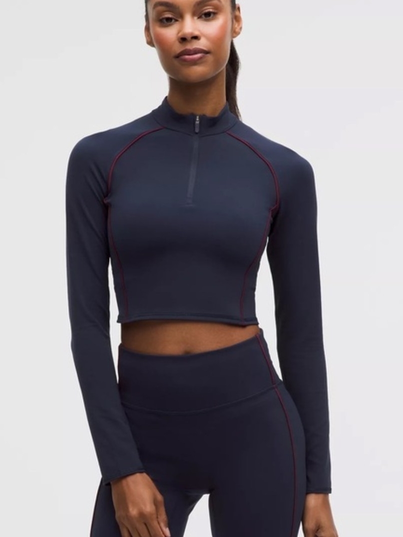Lululemon Wunder Train Cropped Long Sleeve Half Zip - Nwt Size 8